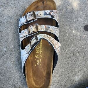 Birkenstock Papillio Tan Peacock Feather Sandals